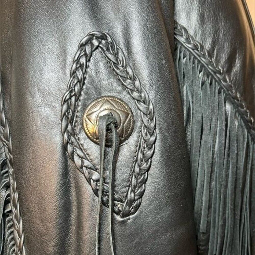 Hot Leathers Black Leather Fringe Jacket (Women’s XL) - Picture 5 of 11